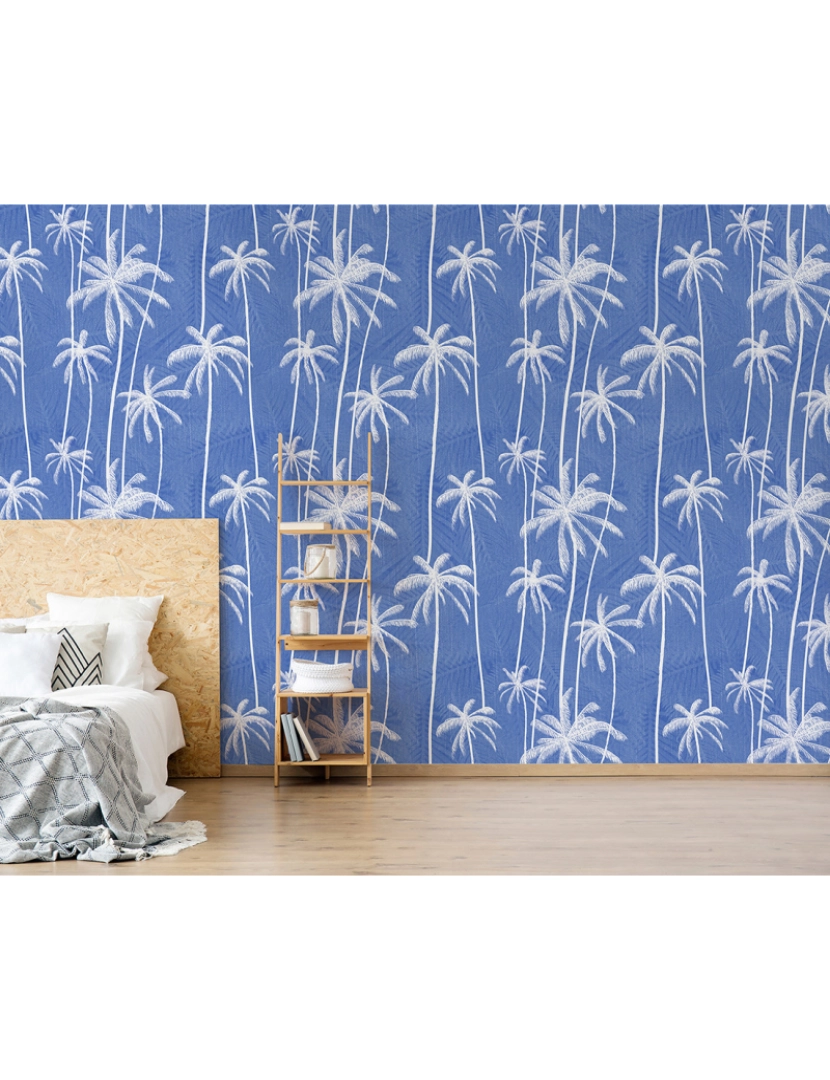 imagem de Papel de parede Palm jeans Bleu5