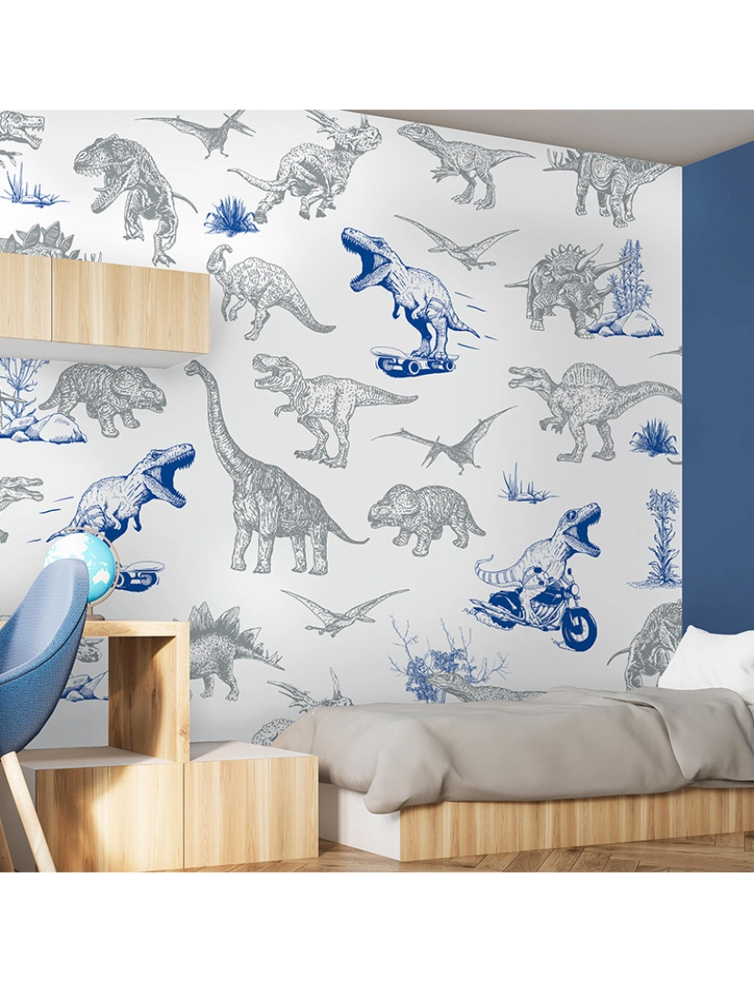 imagem de Papel de parede Dino fun Bleu3