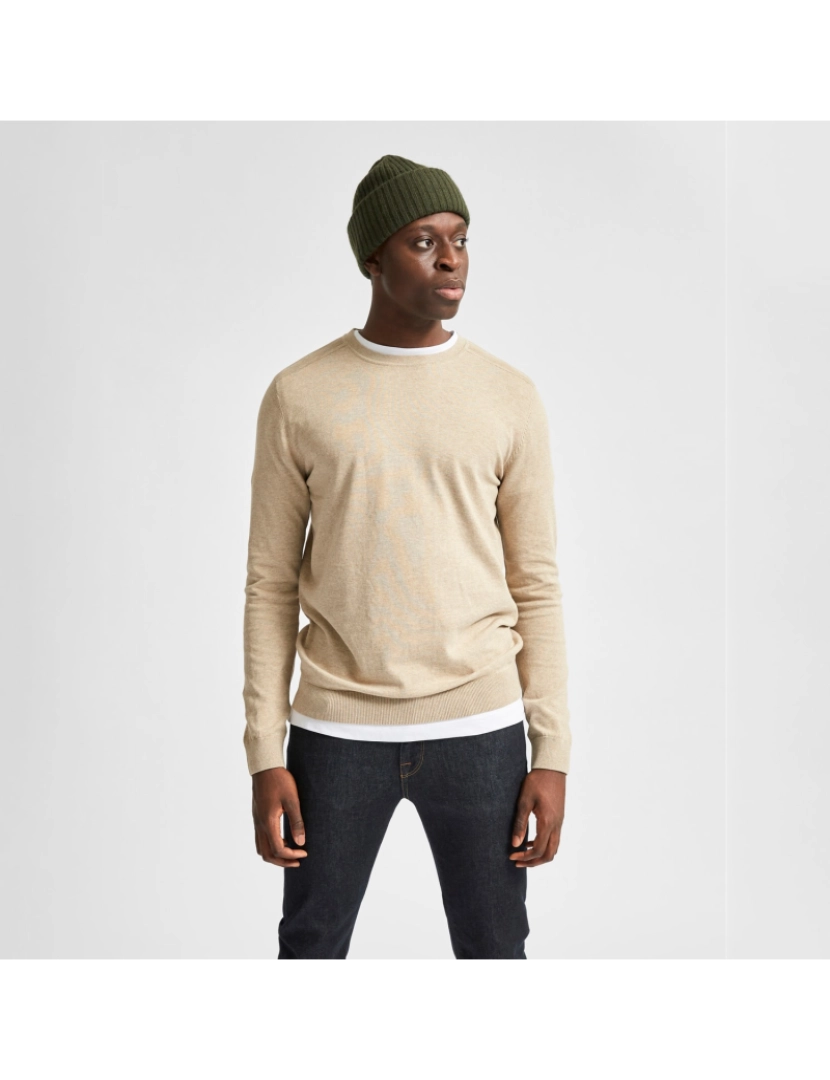 imagem de Selected Berg Pullover Crew Neck Kelp Bege3