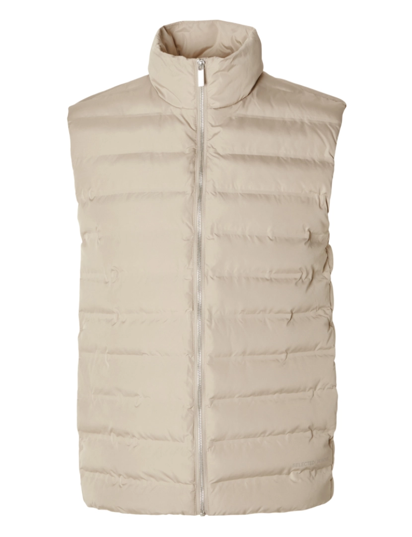 imagem de Selected Barry Quilted Gilet Pure Cashmere Bege2