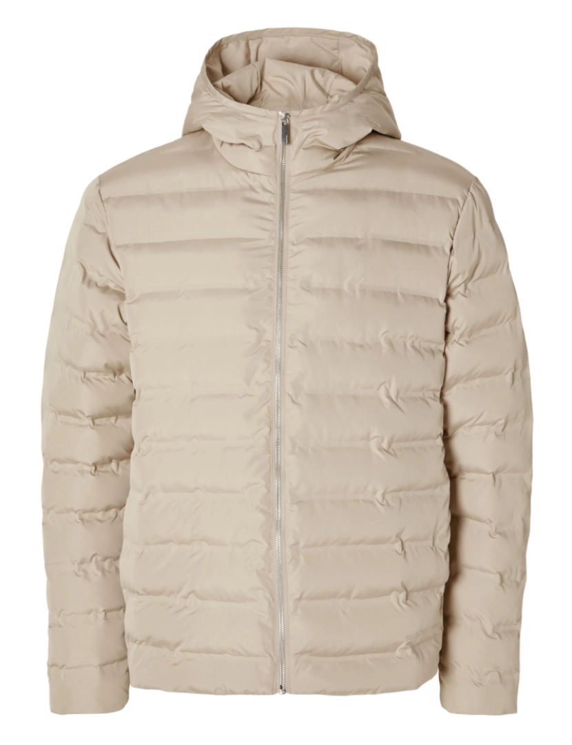 Selected - Selected Barry Quilted Hooded Jacket Pure Cashmere Bege