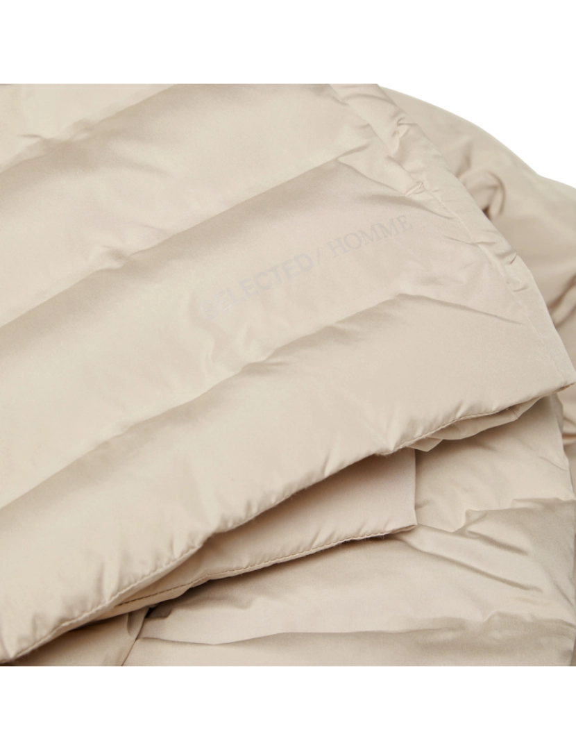 imagem de Selected Barry Quilted Hooded Jacket Pure Cashmere Bege4