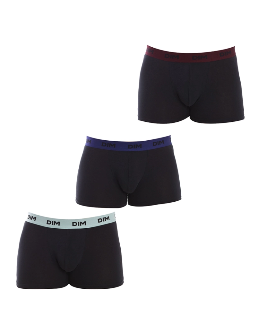 DIM - Pack Boxers Homem Preto, Azul e Vermelho