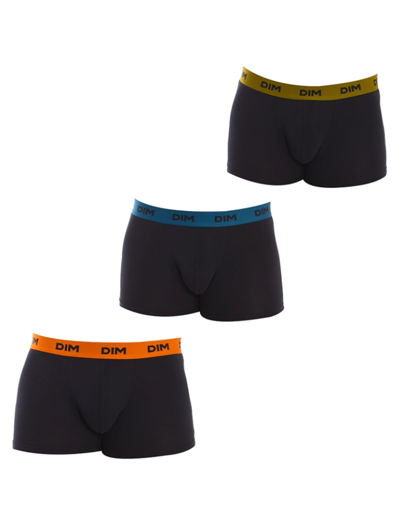 DIM - Pack Boxers Homem Preto, Laranja, Verde e Azul