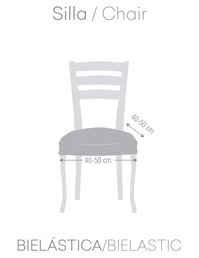 imagem de Pack de 2 capas elásticas para base de cadeira 50x50 cm Flexihug cor marfim2