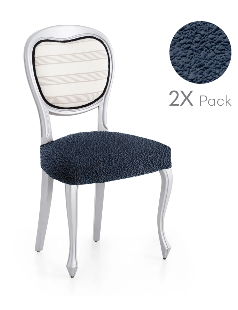 imagem de Pack de 2 capas elásticas para base de cadeira 50x50 cm Flexihug cor azul1