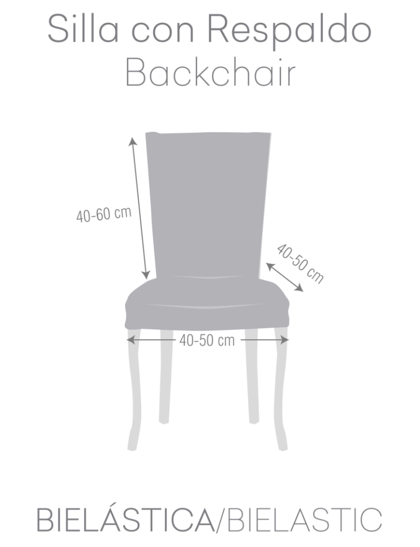 imagem de Pack de 2 capas elásticas para cadeira (proteção completa) 40x70 cm Flexihug cor bege2