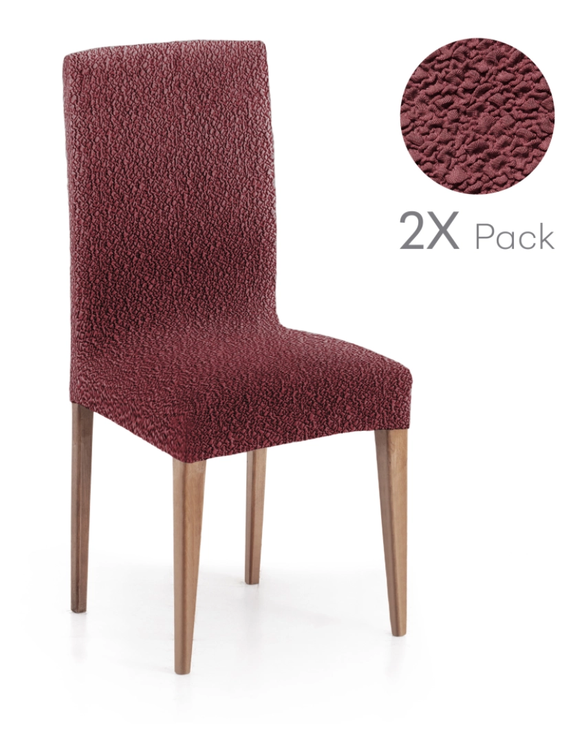 Milica - Pack de 2 capas elásticas para cadeira (proteção completa) 40x70 cm Flexihug cor vermelho