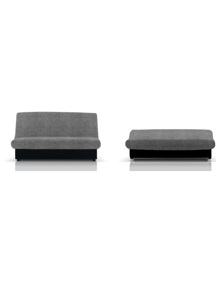 imagem de Capa multielástica para sofá-cama clic clac 3 lugares tecido adaptável e durável Flexihug cor cinza3