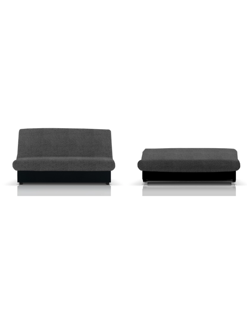 imagem de Capa multielástica para sofá-cama clic clac 3 lugares tecido adaptável e durável Flexihug cor cinza escuro3