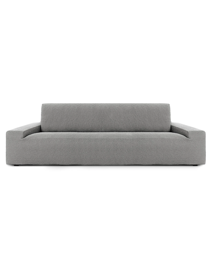 Milica - Capa multielástica para sofá de 3 lugares tecido esponjoso e durável Flexihug cor cinza