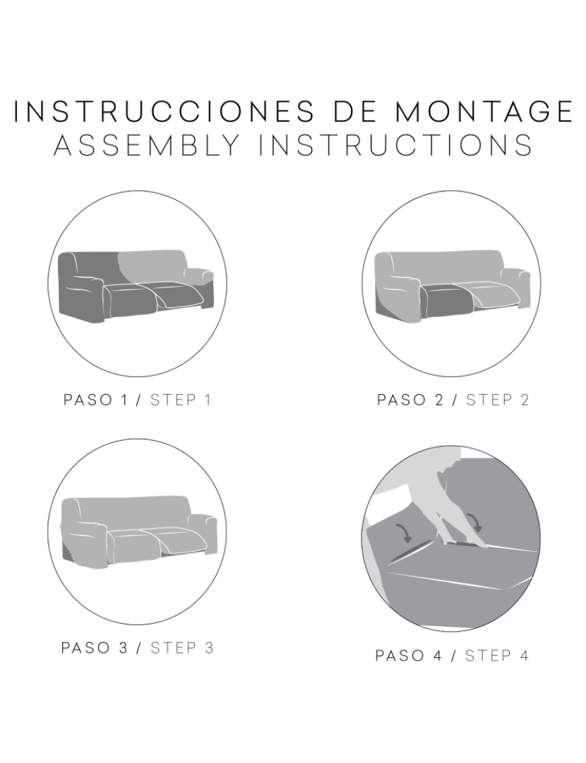 imagem de Capa multielástica para sofá relax de 3 lugares com 2 assentos tecido esponjoso e durável Flexihug cor marrom3