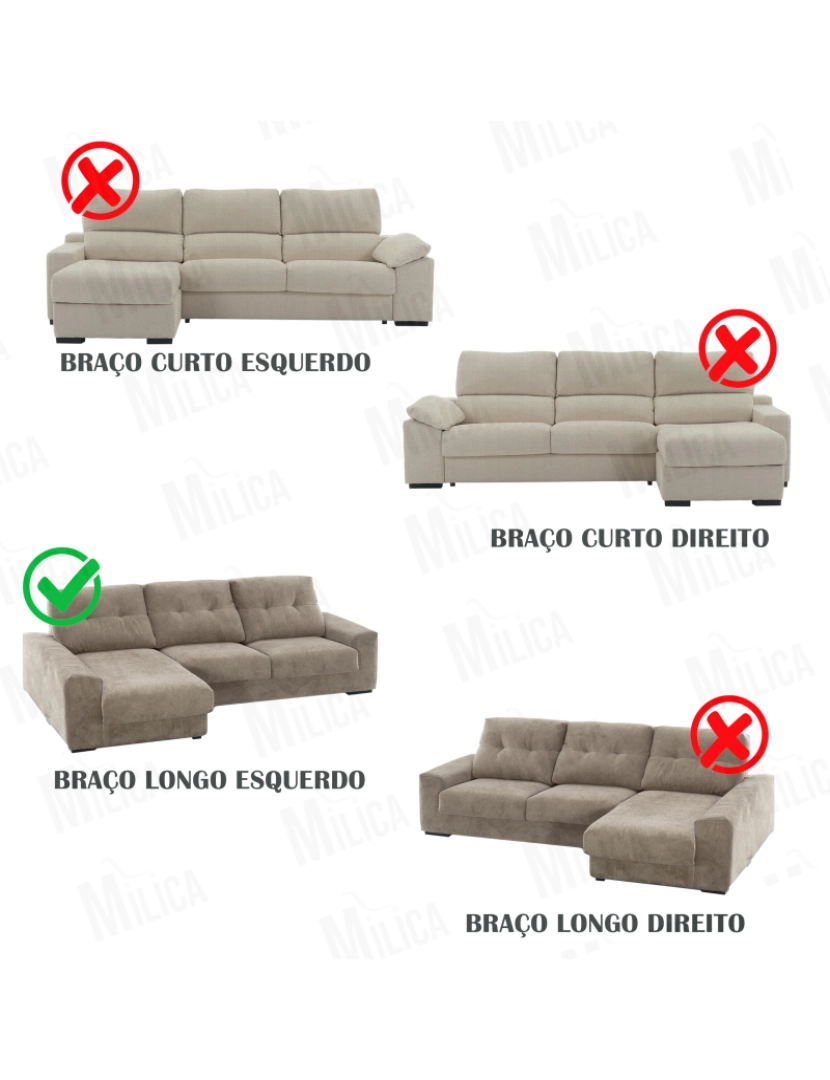 imagem de Capa multielástica para sofá chaise longue relax, em forma de L, com assentos reclináveis e braço longo orientação esquerda tecido durável e adaptável Flexihug, cor vermelho7