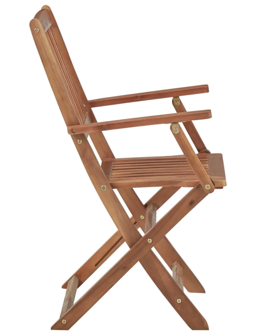 imagem de Cadeiras de jardim dobráveis c/ almofadões 2 pcs，Poltrona de jardim，Cadeira exterior acácia maciça CFW885905