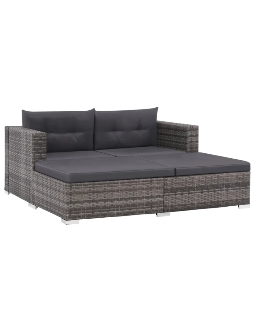 Vidaxl - 3 pcs conjunto lounge de jardim Conjuntos Relax Jardim c/ almofadões vime PE cinzento CFW466957