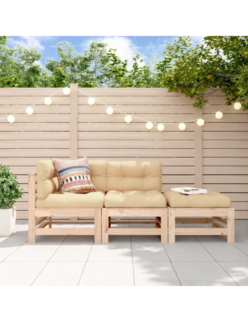 Vidaxl - 3 pcs conjunto lounge de jardim Conjuntos Relax Jardim madeira de pinho maciça CFW176890