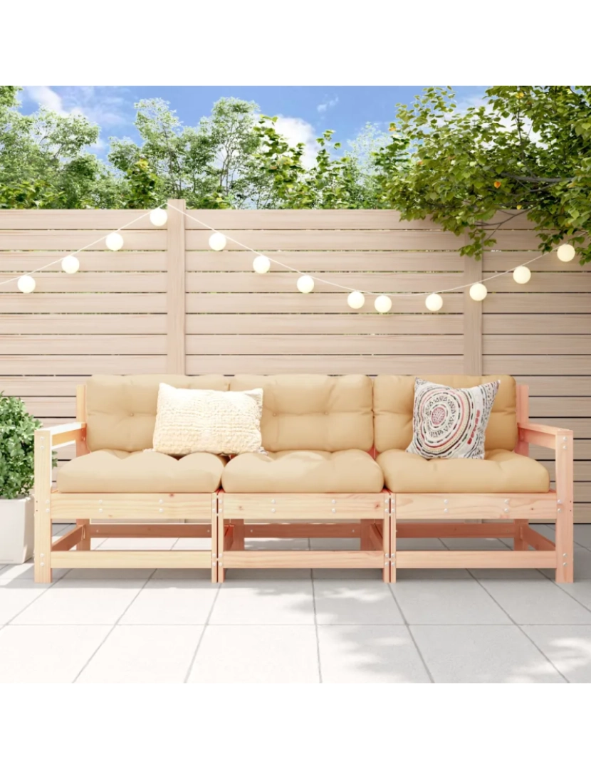 Vidaxl - 3 pcs conjunto lounge de jardim Conjuntos Relax Jardim madeira de pinho maciça CFW100320