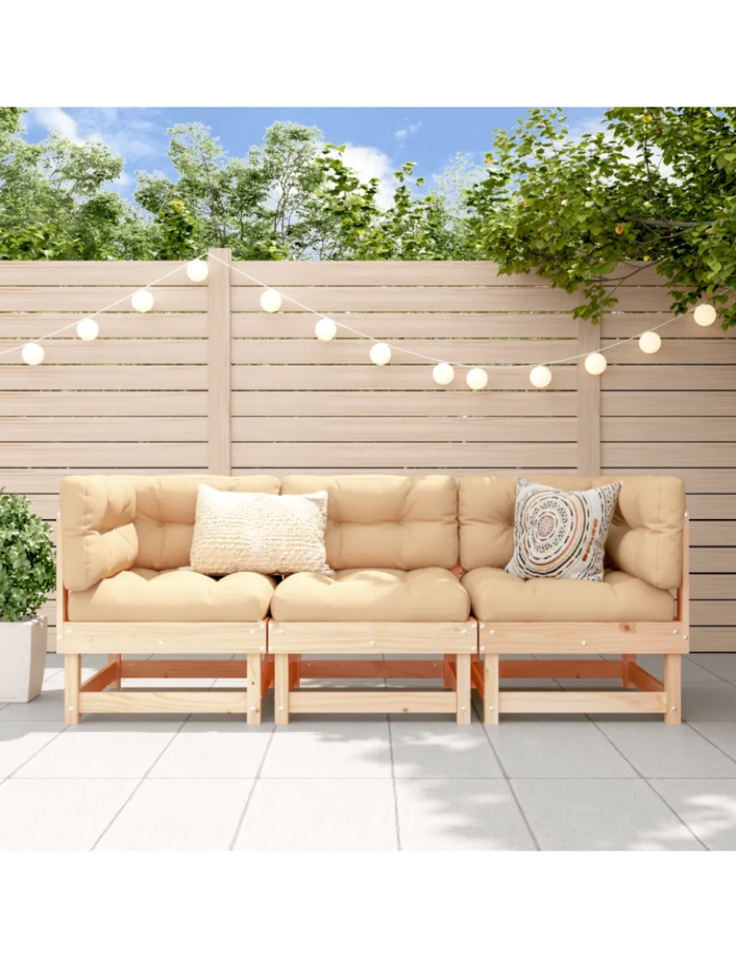 Vidaxl - 3 pcs conjunto lounge de jardim Conjuntos Relax Jardim madeira de pinho maciça CFW808667