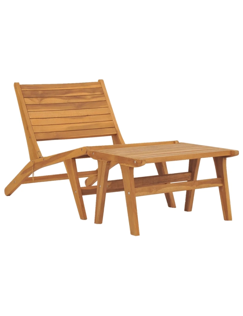 Vidaxl - Cadeira de jardim，Poltrona de jardim，Cadeira exterior com apoio de pés em madeira teca maciça CFW718742