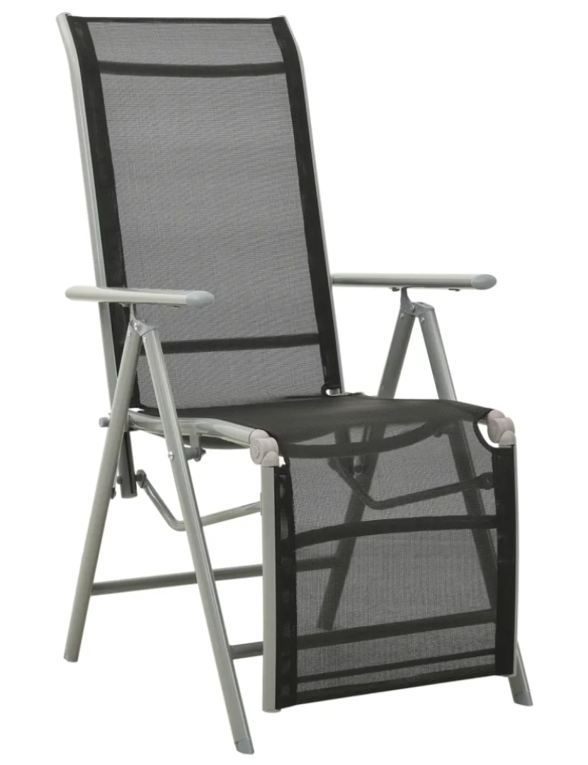 Vidaxl - Cadeira de jardim，Poltrona de jardim，Cadeira exterior reclinável textilene e alumínio prateada CFW355186