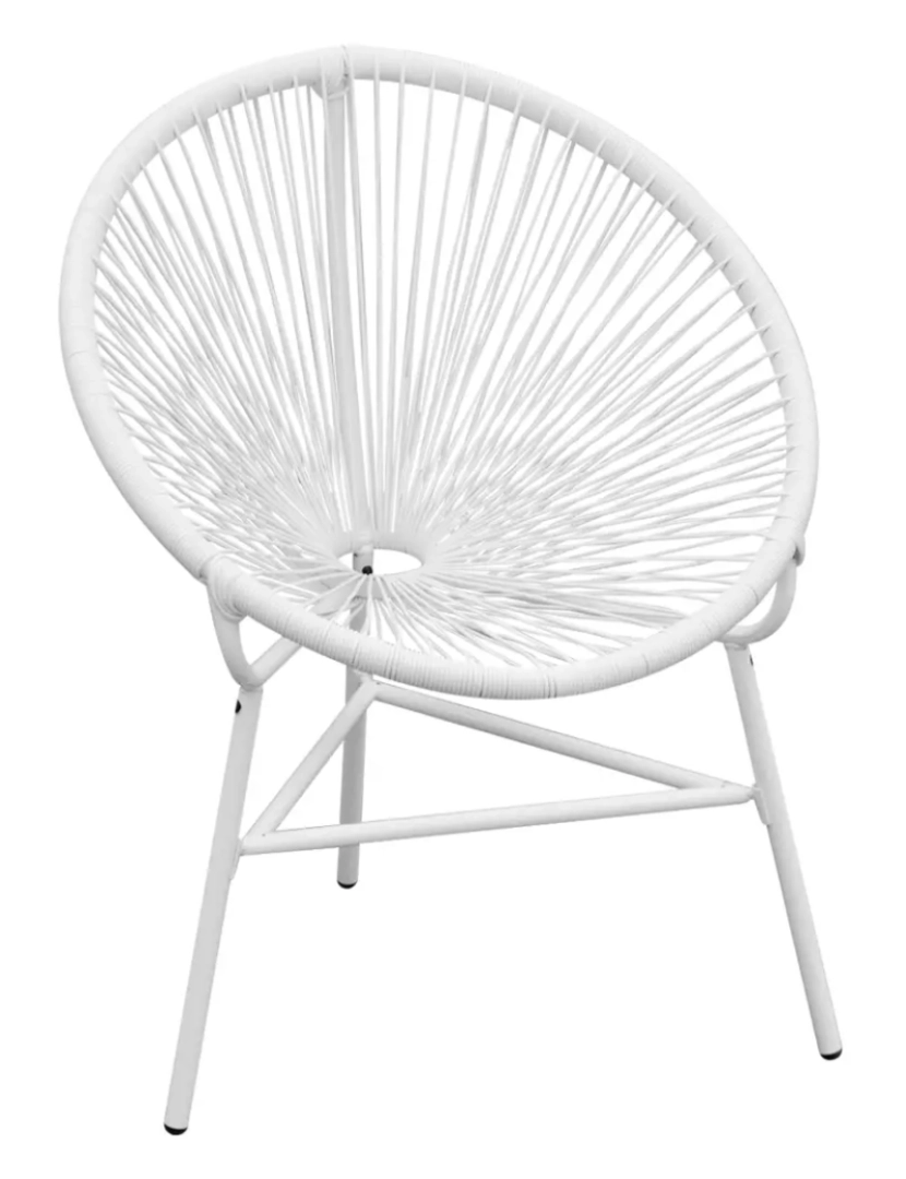 Vidaxl - Cadeira lua de fios para jardim，Poltrona de jardim，Cadeira exterior vime PE branco CFW561003