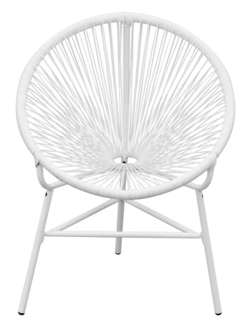 imagem de Cadeira lua de fios para jardim，Poltrona de jardim，Cadeira exterior vime PE branco CFW5610032
