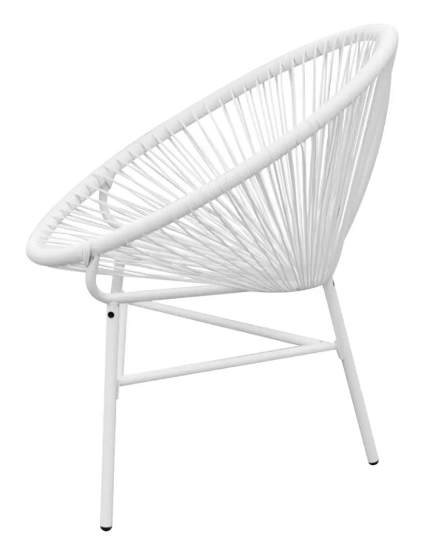 imagem de Cadeira lua de fios para jardim，Poltrona de jardim，Cadeira exterior vime PE branco CFW5610033