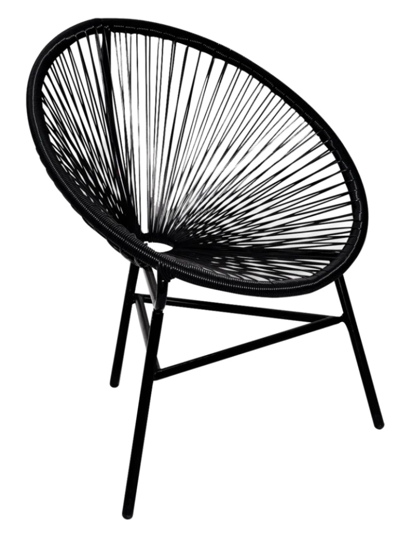 Vidaxl - Cadeira lua para jardim，Poltrona de jardim，Cadeira exterior em vime PE preto CFW883038