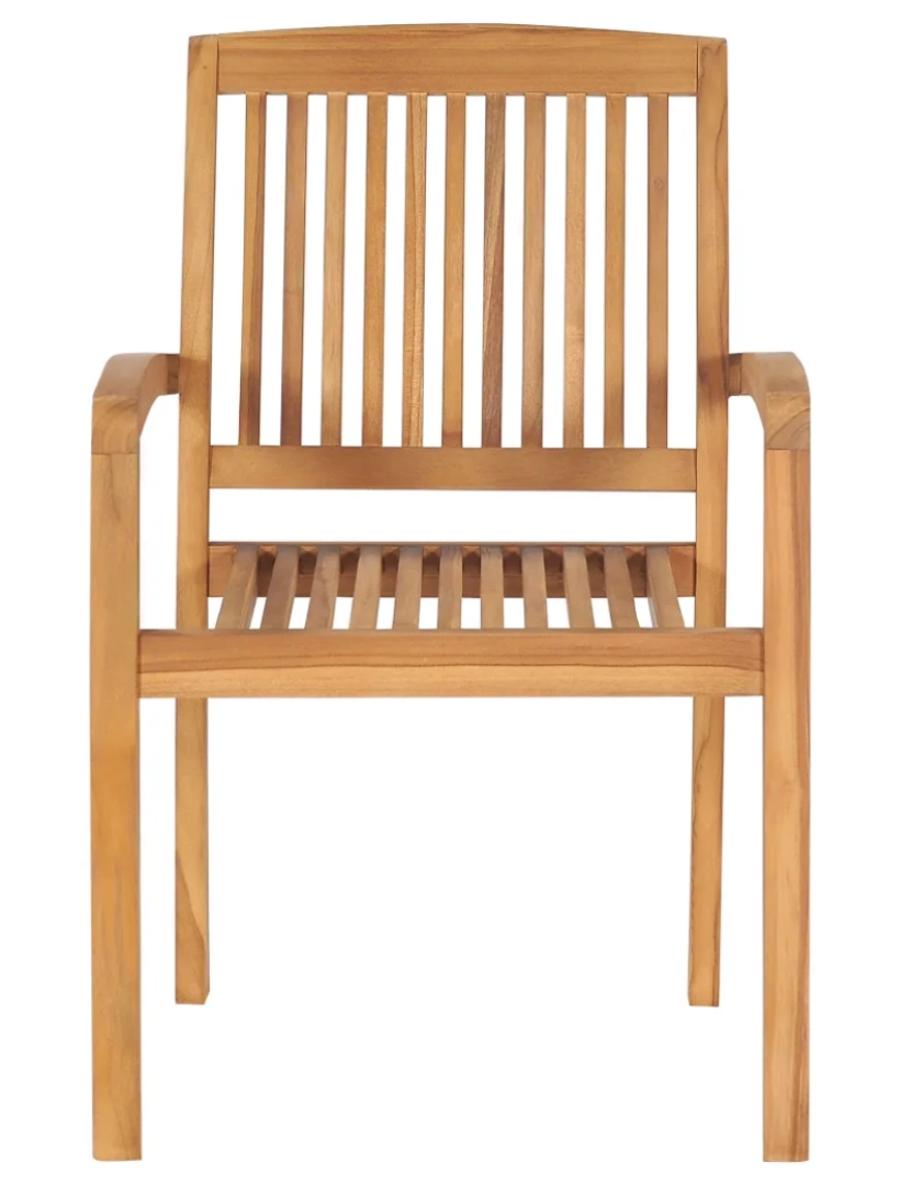 imagem de 2 pcs Cadeiras de jantar jardim，Poltrona de jardim，Cadeira exterior empiháveis madeira teca maciça CFW2966352