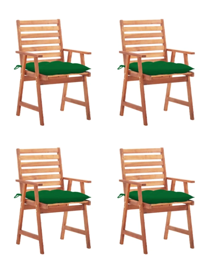 Vidaxl - 4 pcs Cadeiras de jantar p/ jardim，Poltrona de jardim，Cadeira exterior c/ almofadões acácia maciça CFW424968