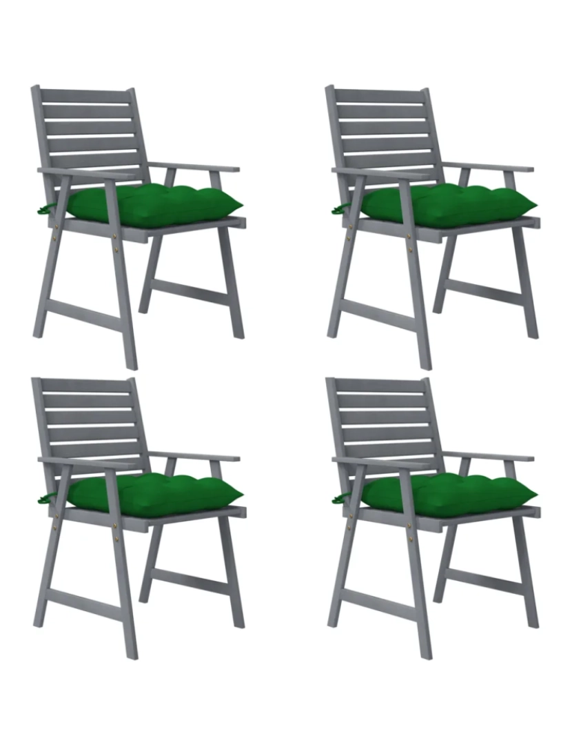 imagem de 4 pcs Cadeiras de jantar p/ jardim，Poltrona de jardim，Cadeira exterior c/ almofadões acácia maciça CFW2275322