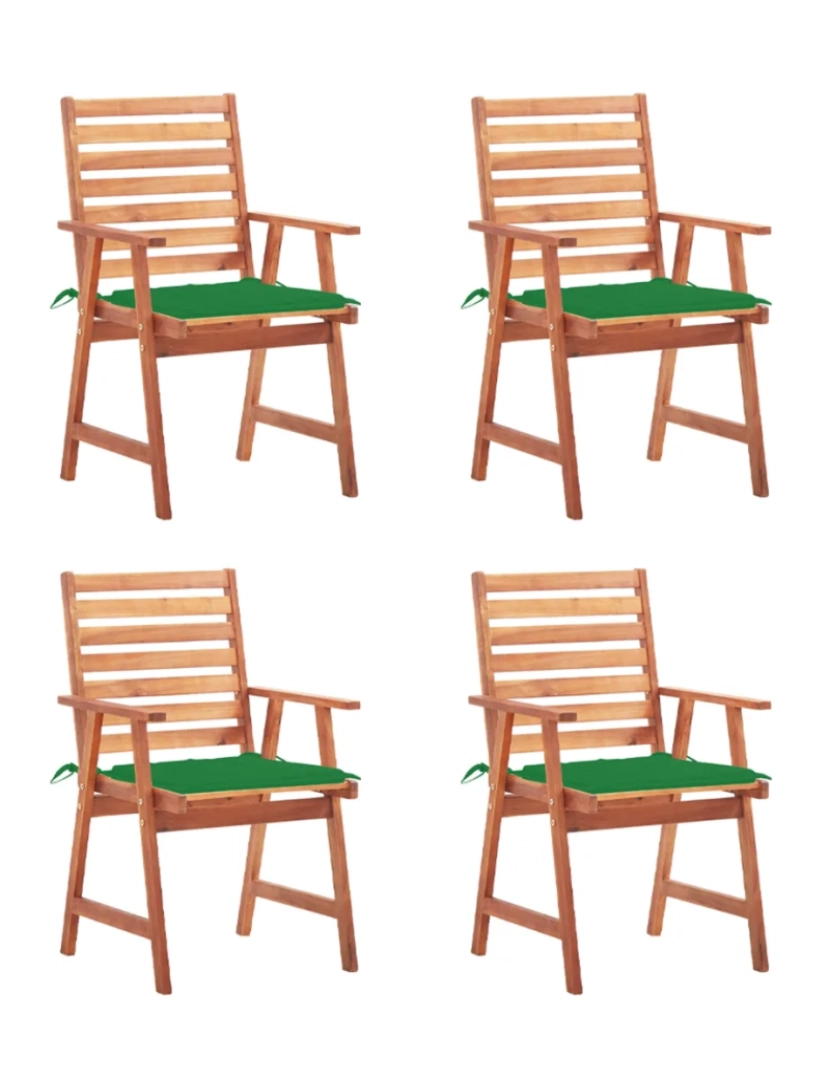 Vidaxl - 4 pcs Cadeiras de jantar p/ jardim，Poltrona de jardim，Cadeira exterior c/ almofadões acácia maciça CFW681748