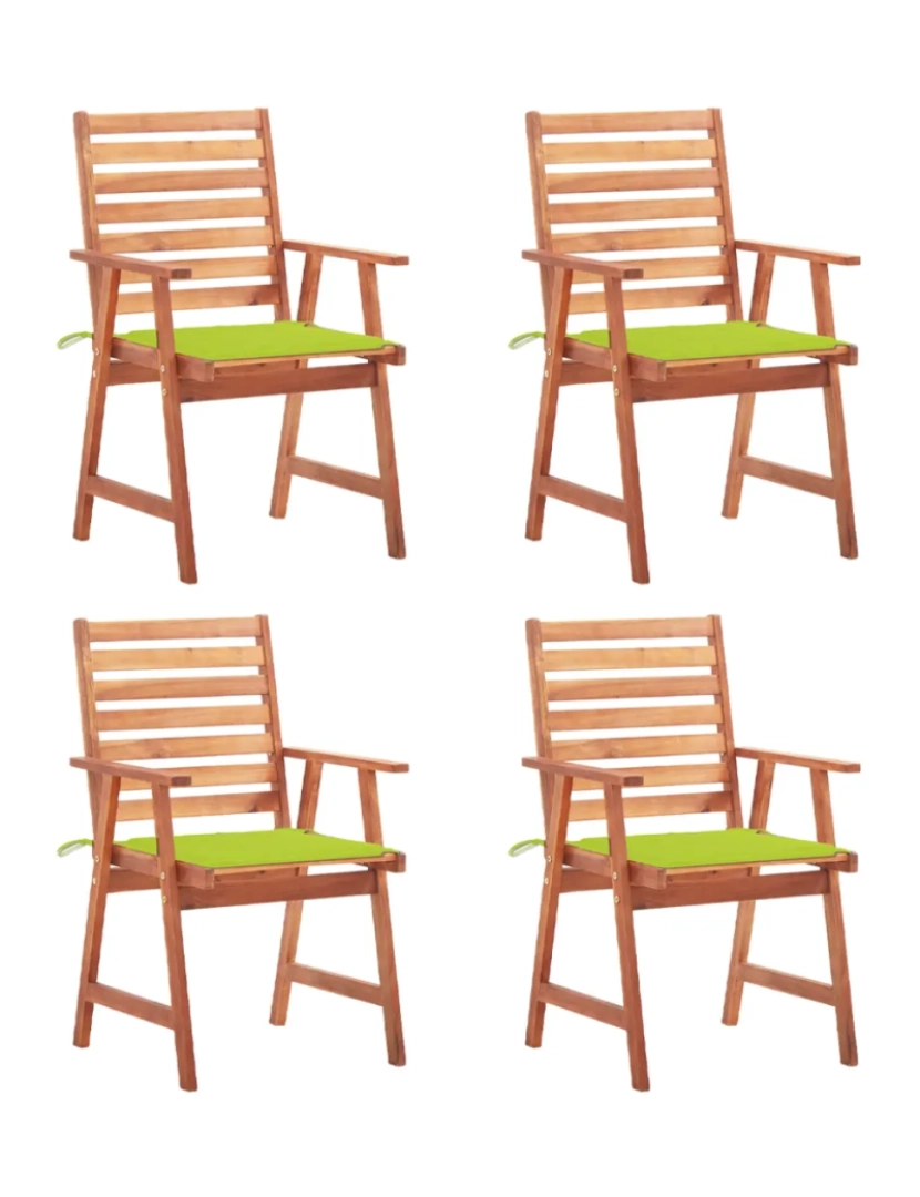 Vidaxl - 4 pcs Cadeiras de jantar p/ jardim，Poltrona de jardim，Cadeira exterior c/ almofadões acácia maciça CFW811529