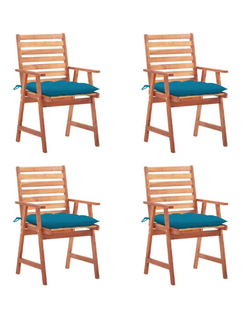 Vidaxl - 4 pcs Cadeiras de jantar p/ jardim，Poltrona de jardim，Cadeira exterior c/ almofadões acácia maciça CFW221798