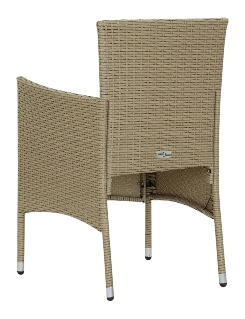 imagem de 2 pcs Cadeiras de jantar para jardim，Poltrona de jardim，Cadeira exterior vime PE bege CFW8280185
