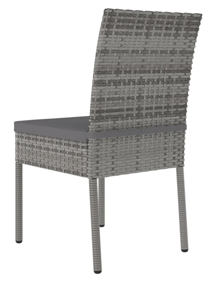 imagem de 2 pcs Cadeiras de jantar para jardim，Poltrona de jardim，Cadeira exterior vime PE cinzento CFW1782194