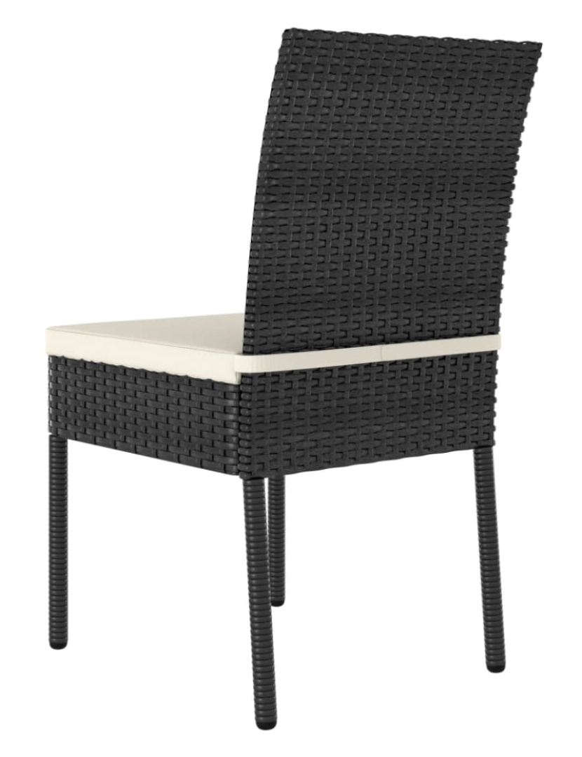 imagem de 2 pcs Cadeiras de jantar para jardim，Poltrona de jardim，Cadeira exterior vime PE preto CFW8294164