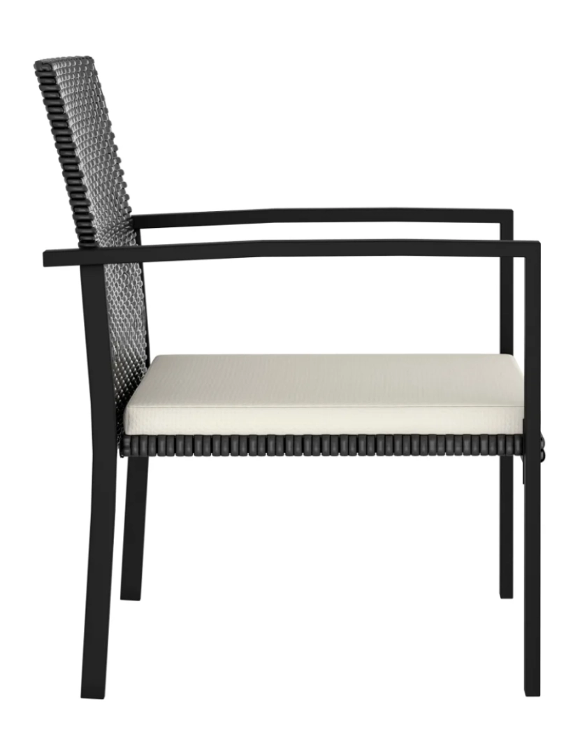 imagem de 2 pcs Cadeiras de jantar para jardim，Poltrona de jardim，Cadeira exterior vime PE preto CFW5065763