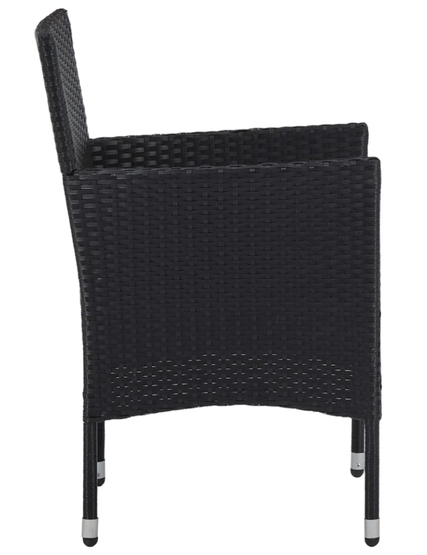 imagem de 2 pcs Cadeiras de jantar para jardim，Poltrona de jardim，Cadeira exterior vime PE preto CFW1968094