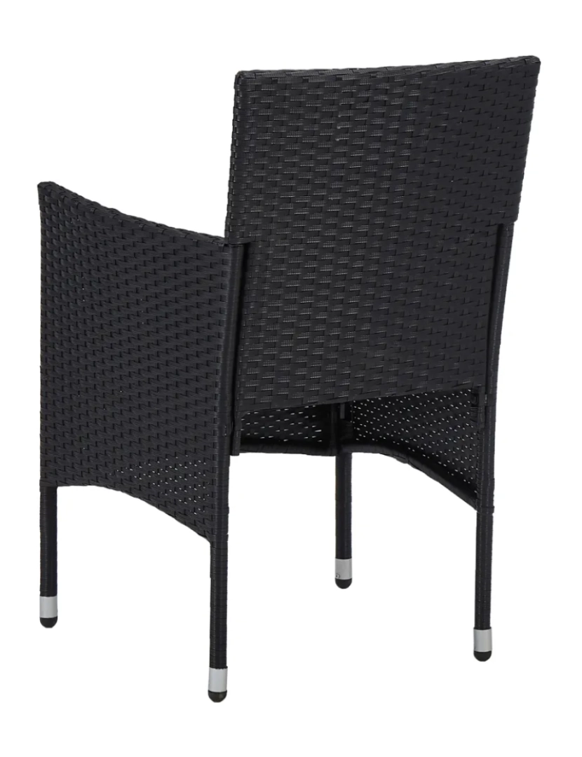 imagem de 2 pcs Cadeiras de jantar para jardim，Poltrona de jardim，Cadeira exterior vime PE preto CFW1968095