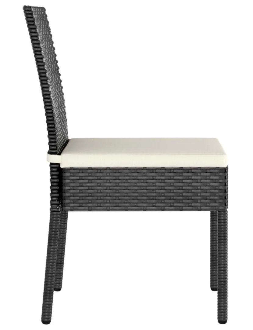 imagem de 2 pcs Cadeiras de jantar para jardim，Poltrona de jardim，Cadeira exterior vime PE preto CFW2628803