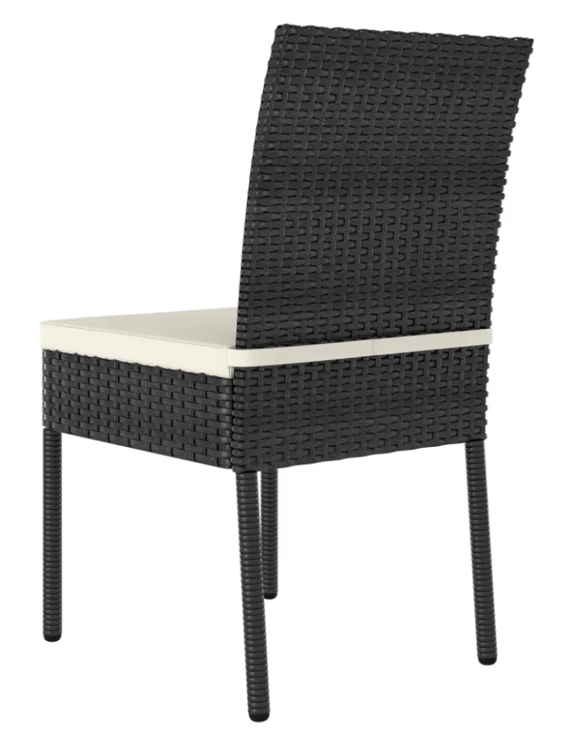 imagem de 2 pcs Cadeiras de jantar para jardim，Poltrona de jardim，Cadeira exterior vime PE preto CFW2628804