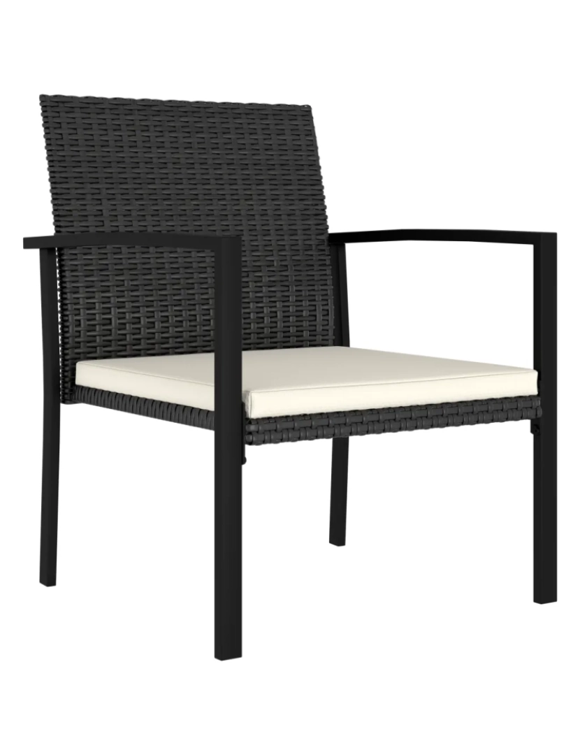 imagem de 4 pcs Cadeiras de jantar para jardim，Poltrona de jardim，Cadeira exterior vime PE preto CFW3471482