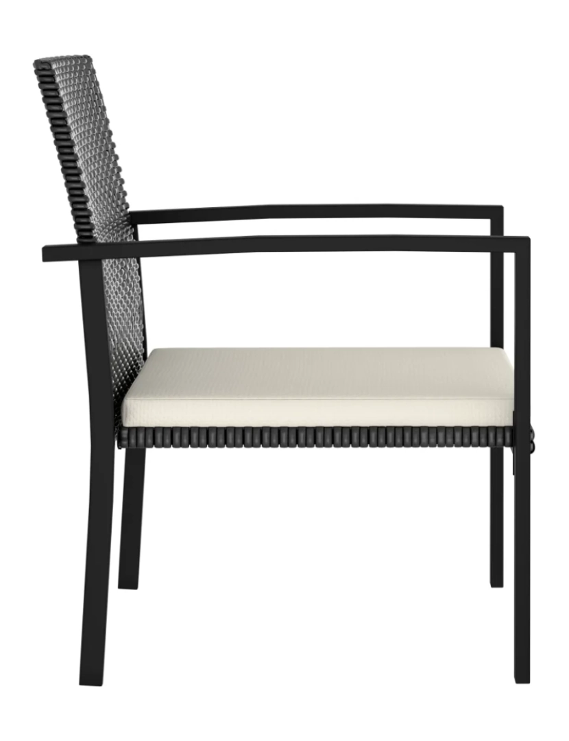imagem de 4 pcs Cadeiras de jantar para jardim，Poltrona de jardim，Cadeira exterior vime PE preto CFW3471483
