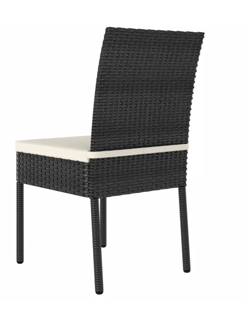 imagem de 4 pcs Cadeiras de jantar para jardim，Poltrona de jardim，Cadeira exterior vime PE preto CFW5106094
