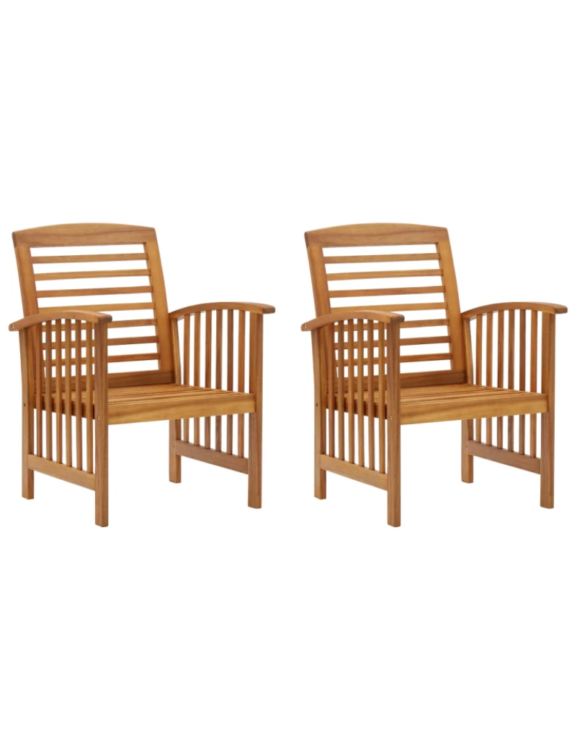 Vidaxl - 2 pcs Cadeiras de jardim，Poltrona de jardim，Cadeira exterior madeira acácia maciça CFW767165