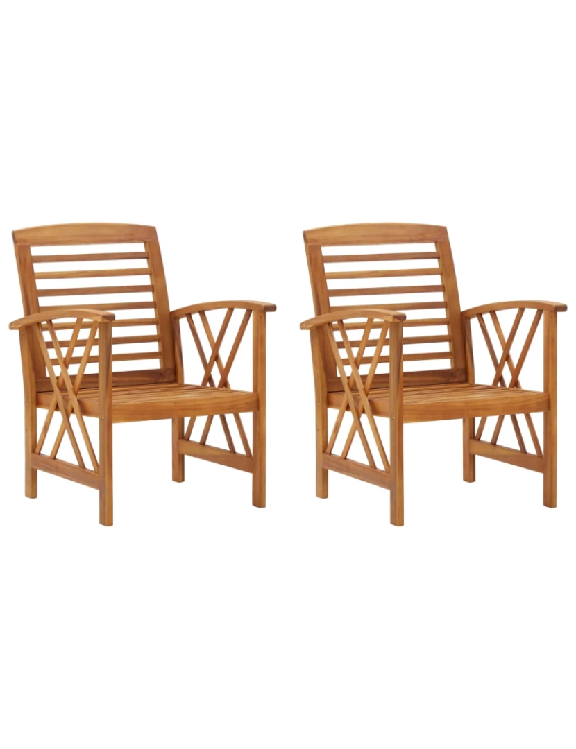 Vidaxl - 2 pcs Cadeiras de jardim，Poltrona de jardim，Cadeira exterior madeira acácia maciça CFW953985