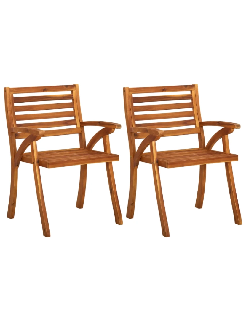 Vidaxl - 2 pcs Cadeiras de jardim，Poltrona de jardim，Cadeira exterior madeira de acácia maciça CFW961473