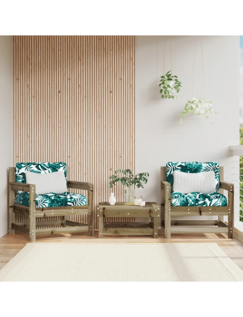 Vidaxl - 2 pcs Cadeiras de jardim，Poltrona de jardim，Cadeira exterior madeira de pinho impregnada CFW508499