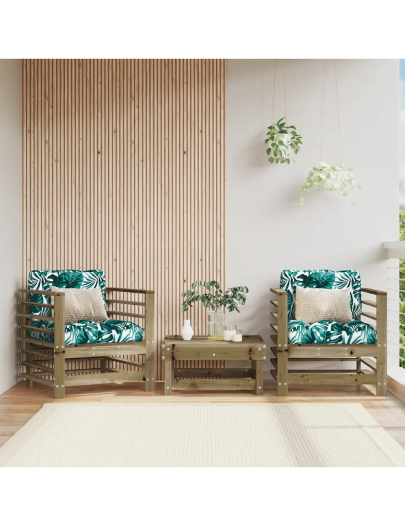 Vidaxl - 2 pcs Cadeiras de jardim，Poltrona de jardim，Cadeira exterior madeira de pinho impregnada CFW947886